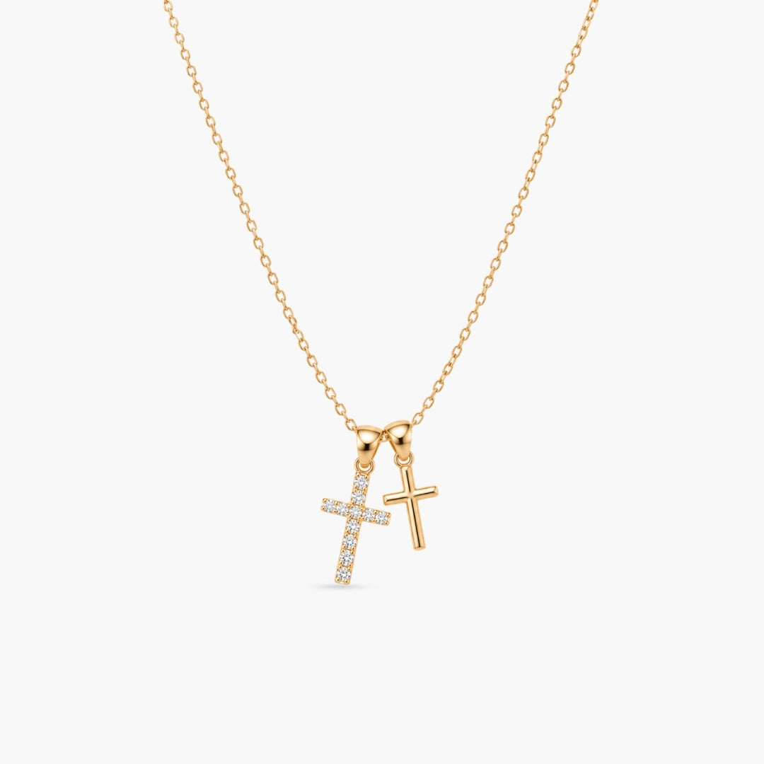 Double Cross Necklace
