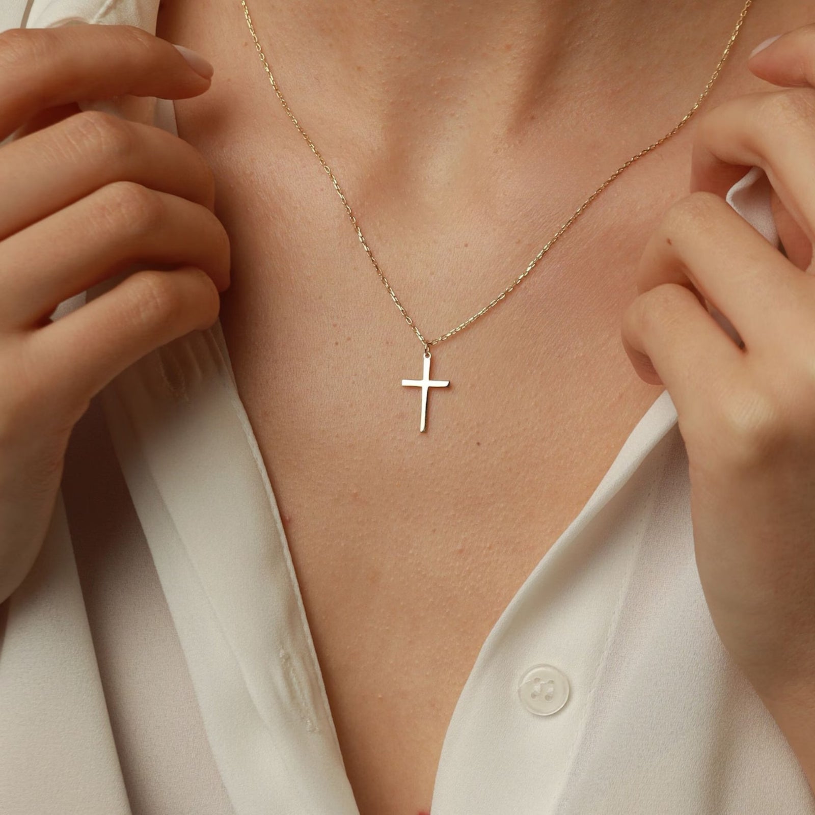 Slat Cross Necklace