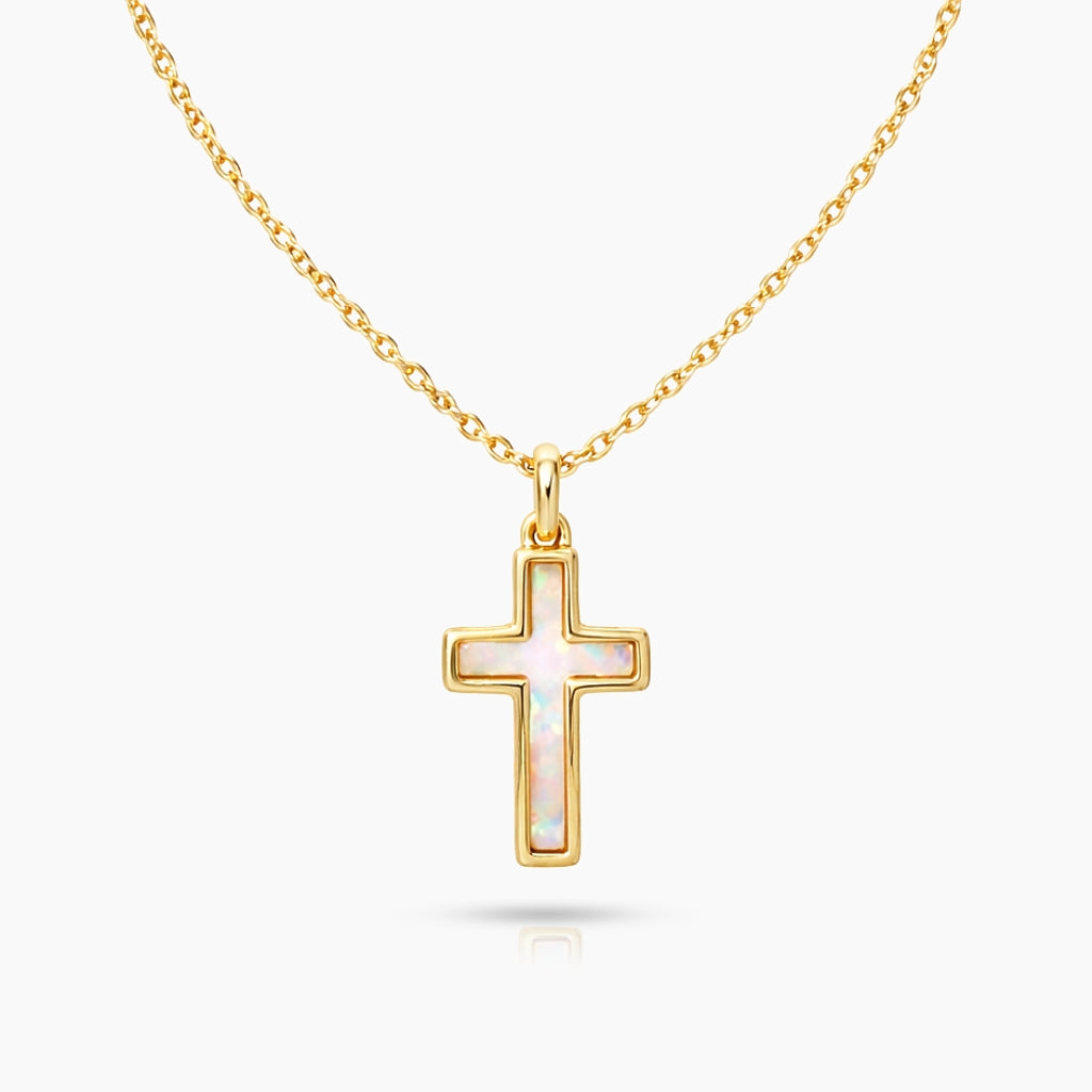 Opal Cross necklace