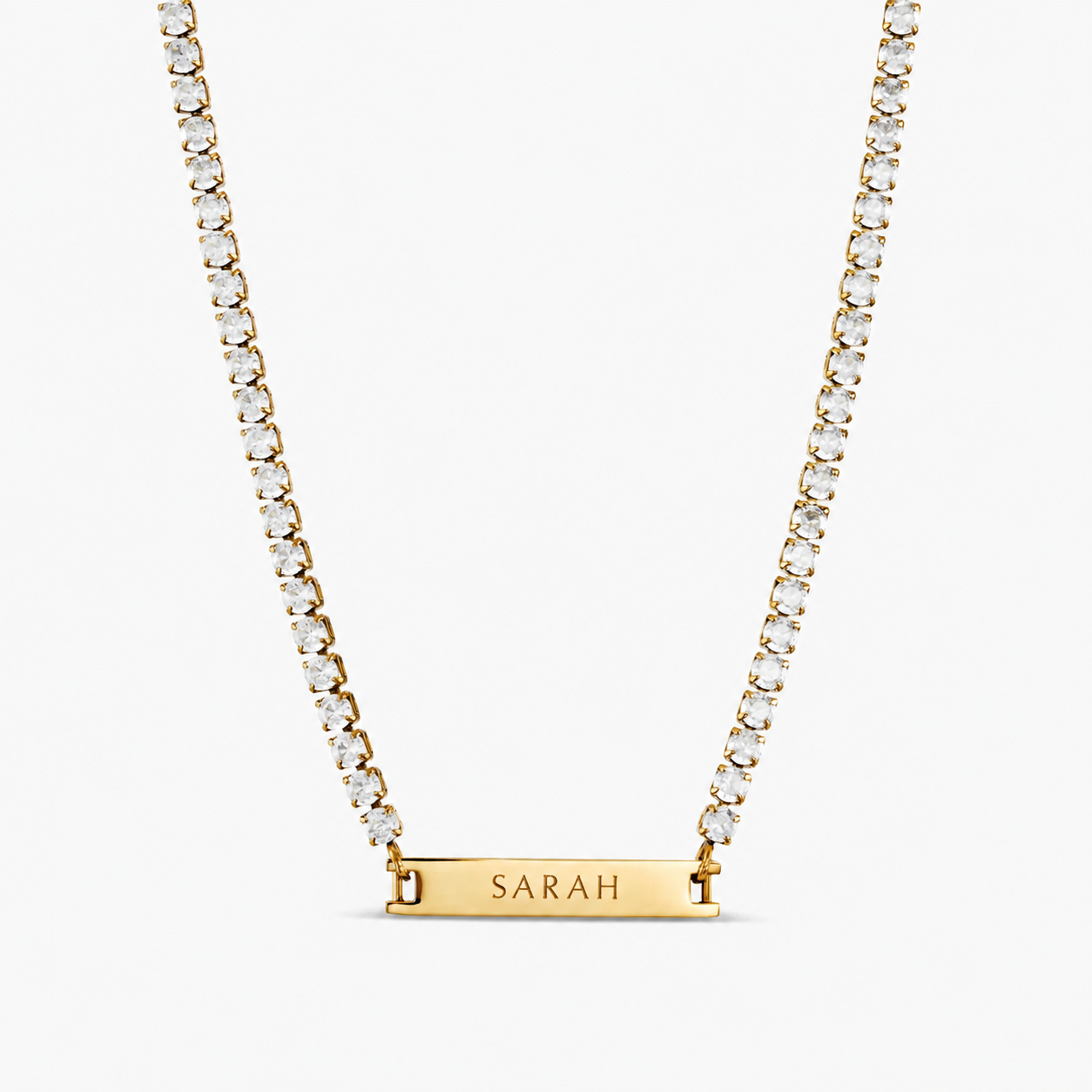 Engraved Tennis Necklace