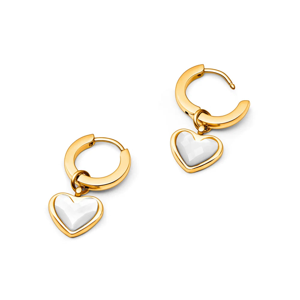 Pia Pearl Heart Huggies
