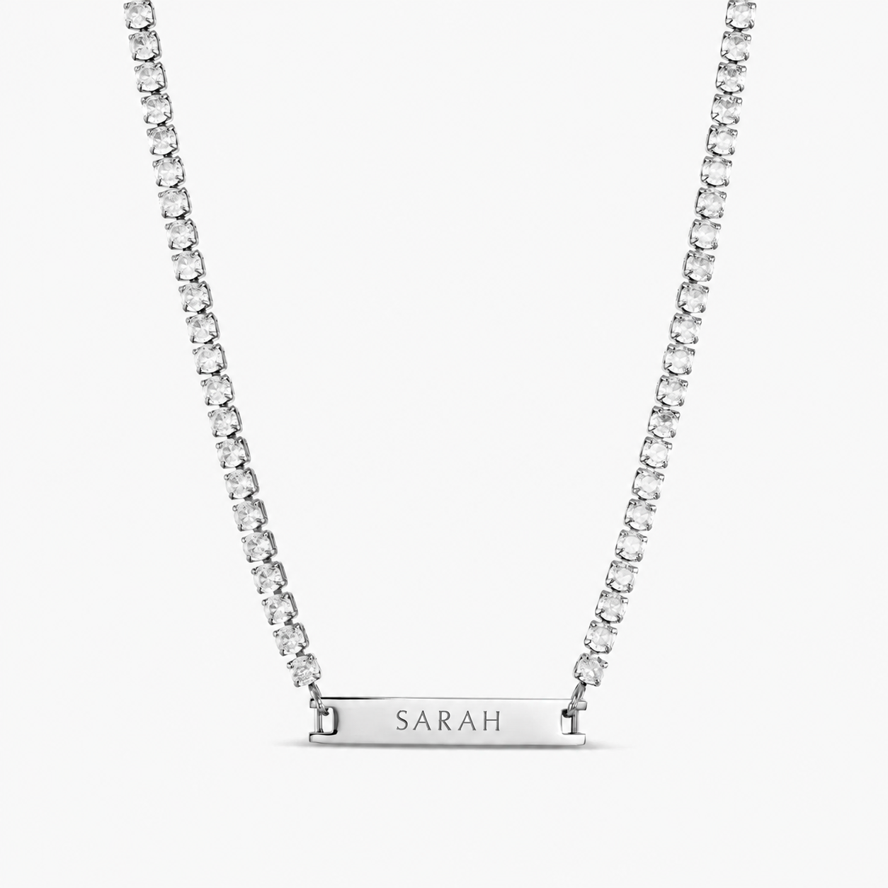 Engraved Tennis Necklace