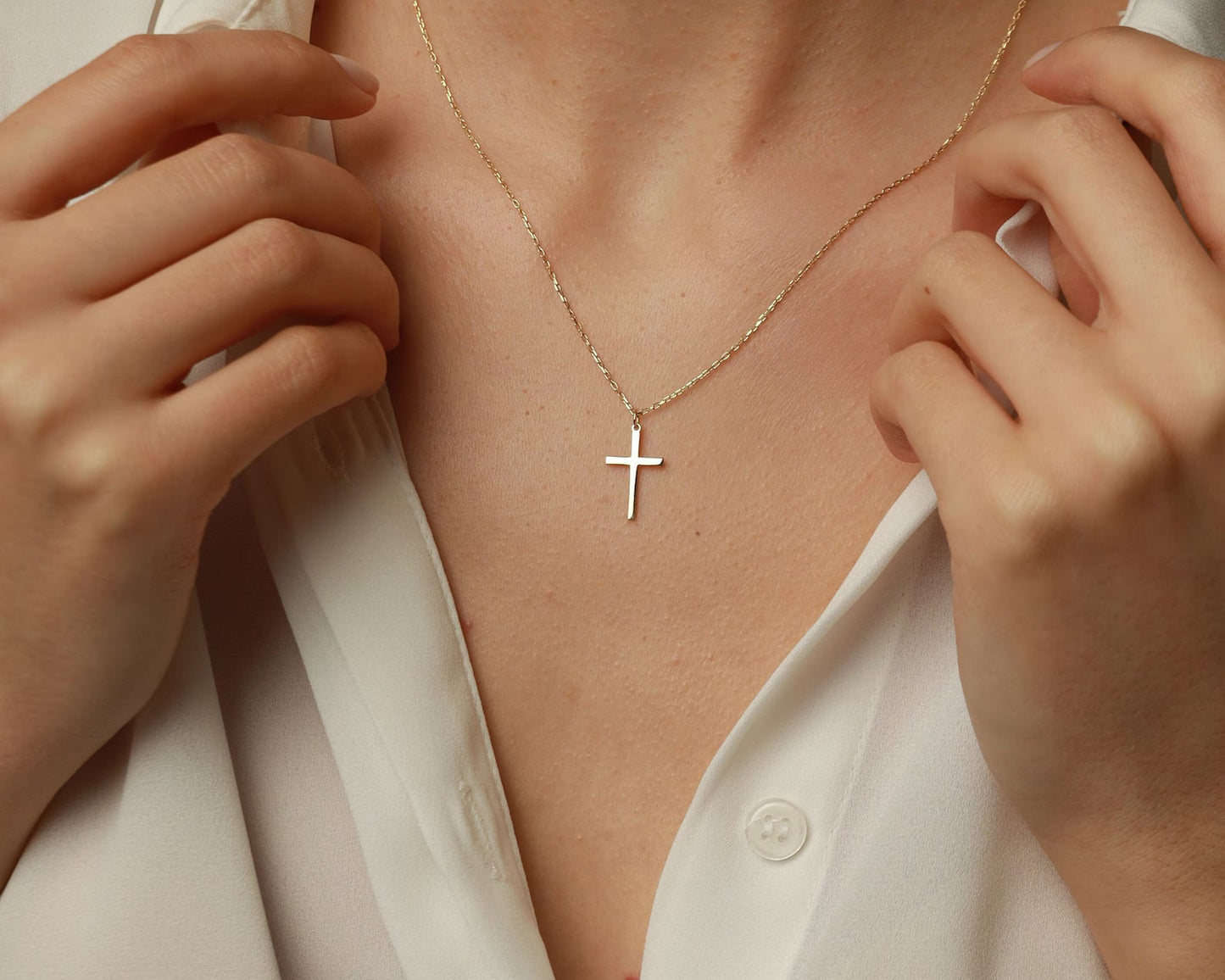 Slat Cross Necklace