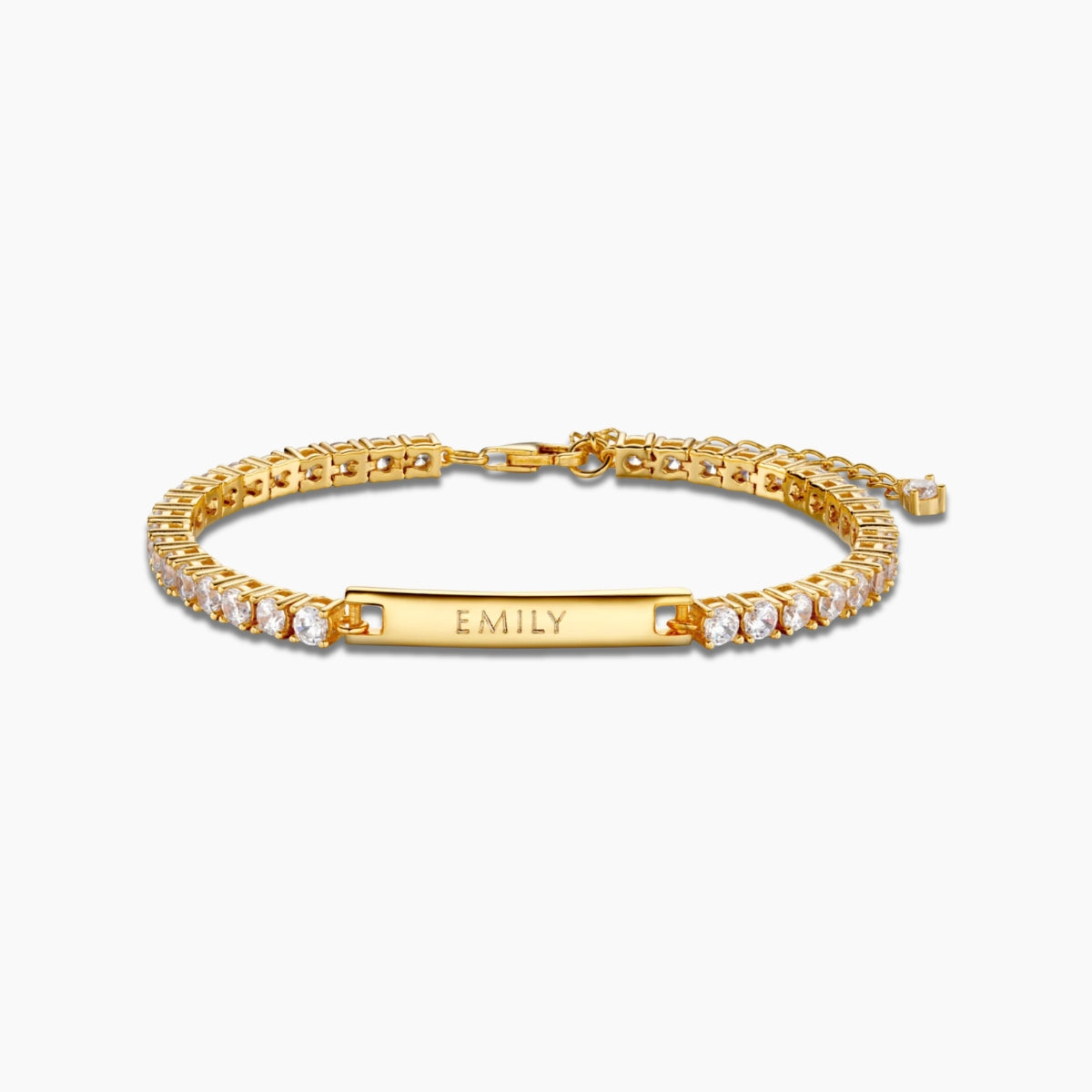 Engraved Tennis Chain Bracelet