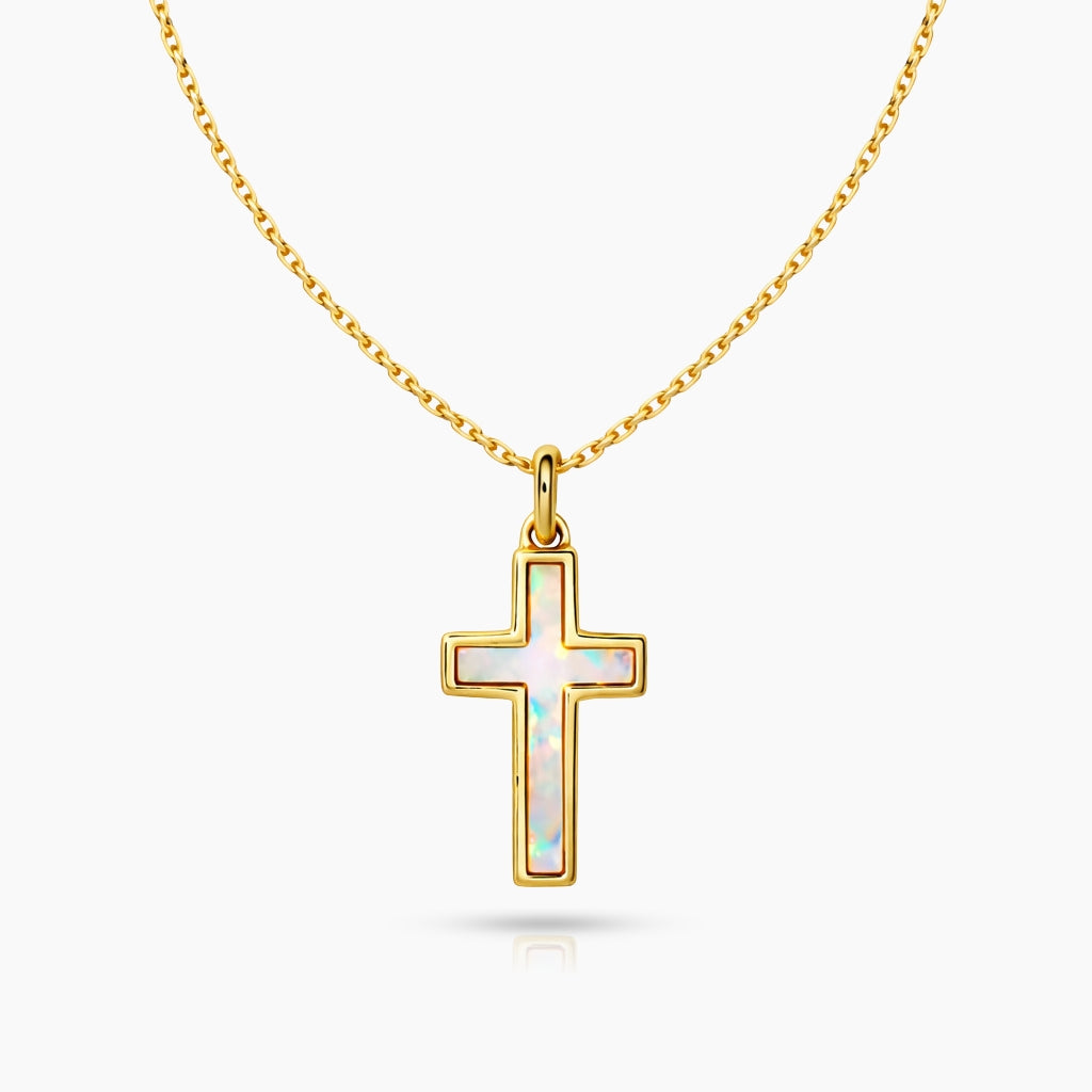 Opal Cross necklace