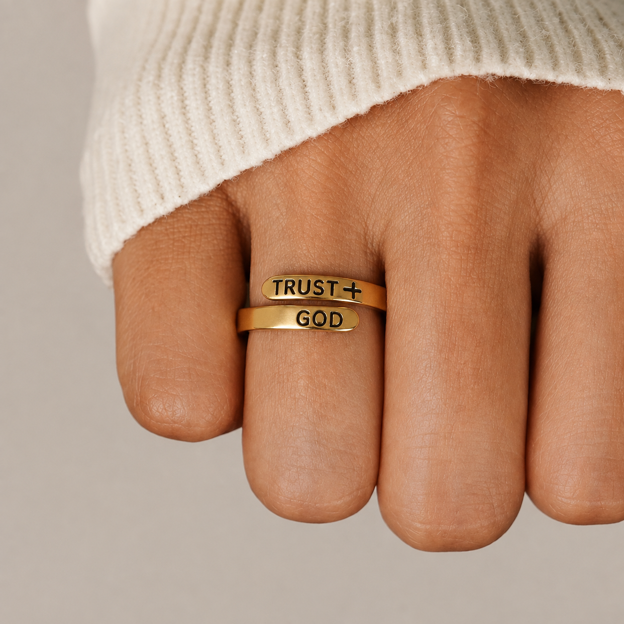 "Trust God" Faith Ring