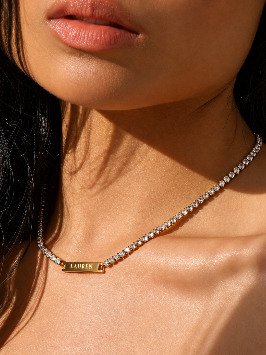 Engraved Tennis Necklace