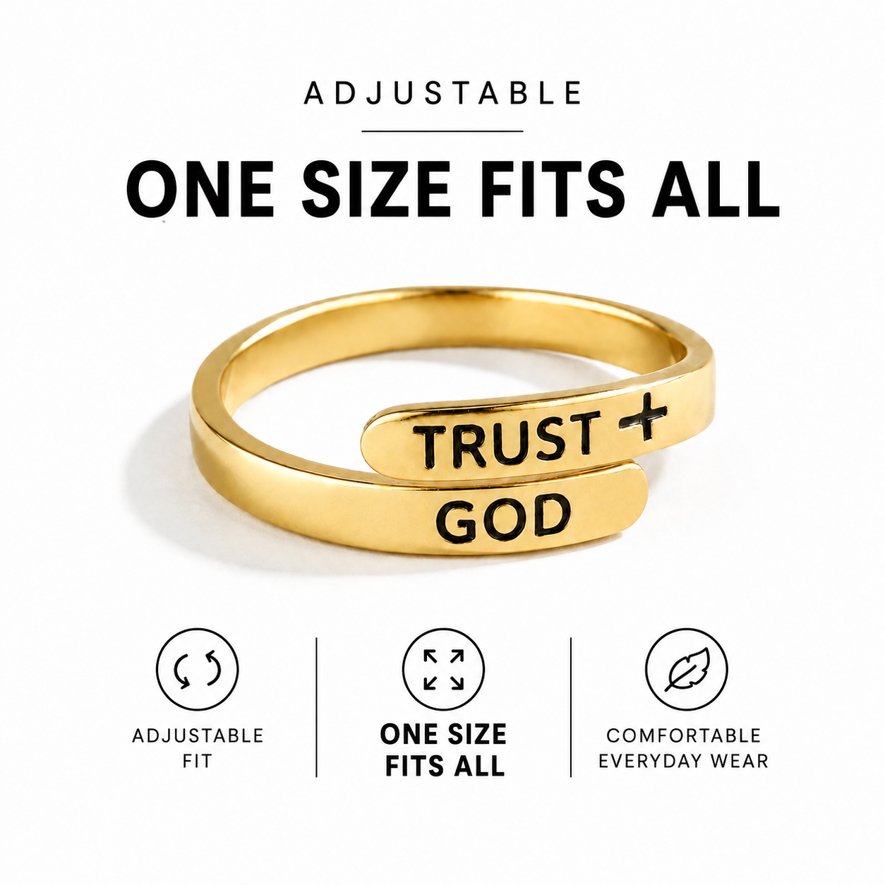 "Trust God" Faith Ring