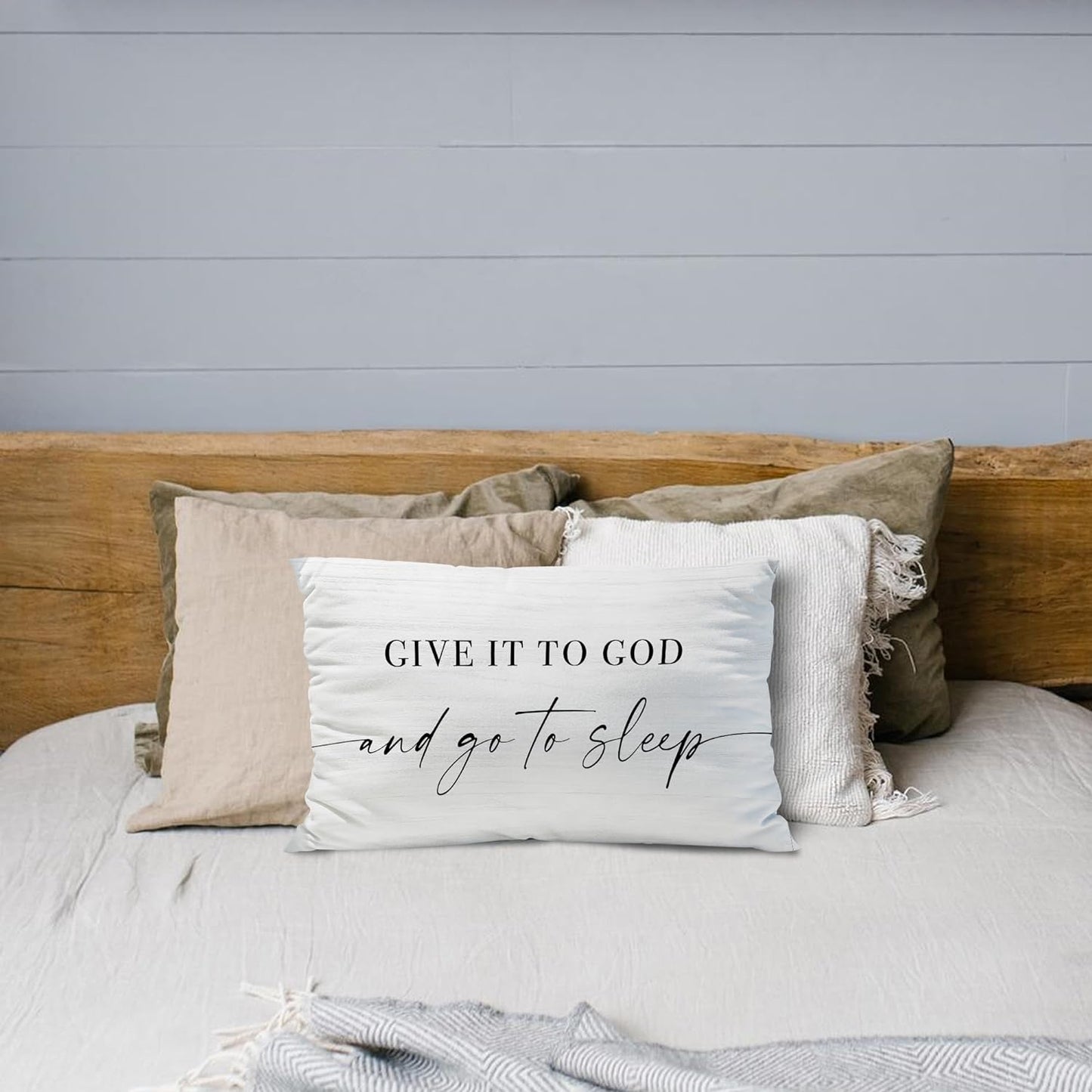 Give It to God and Go to Sleep, Decorative Pillow Case (Fits Standard Pillow- 12x 20")