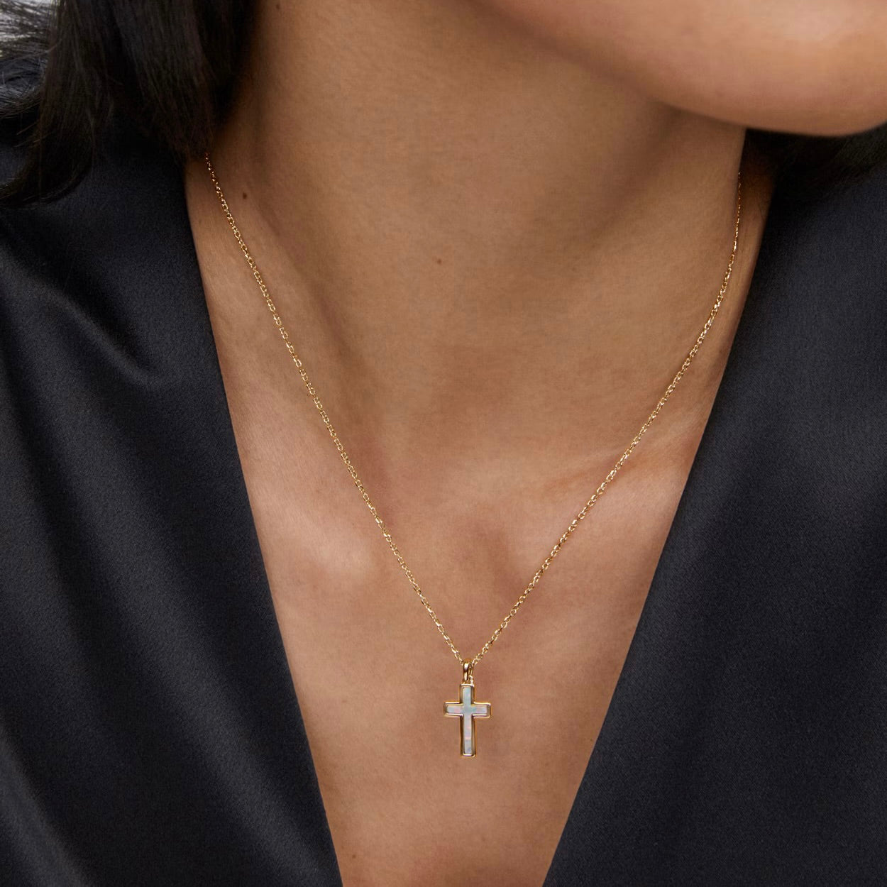 Opal Cross necklace