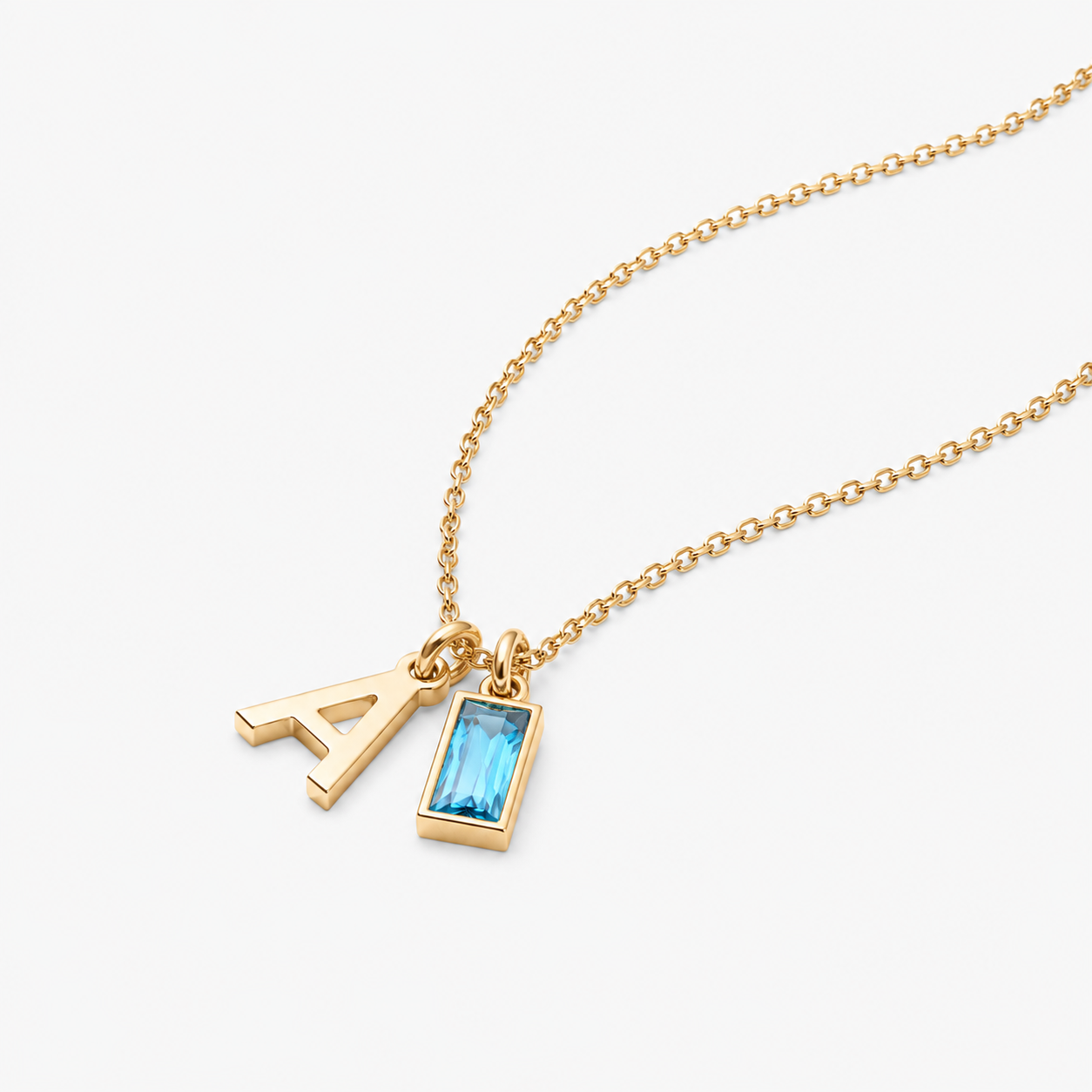 Initial Birthstone Necklace