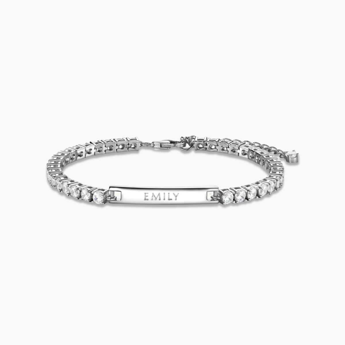 Engraved Tennis Chain Bracelet
