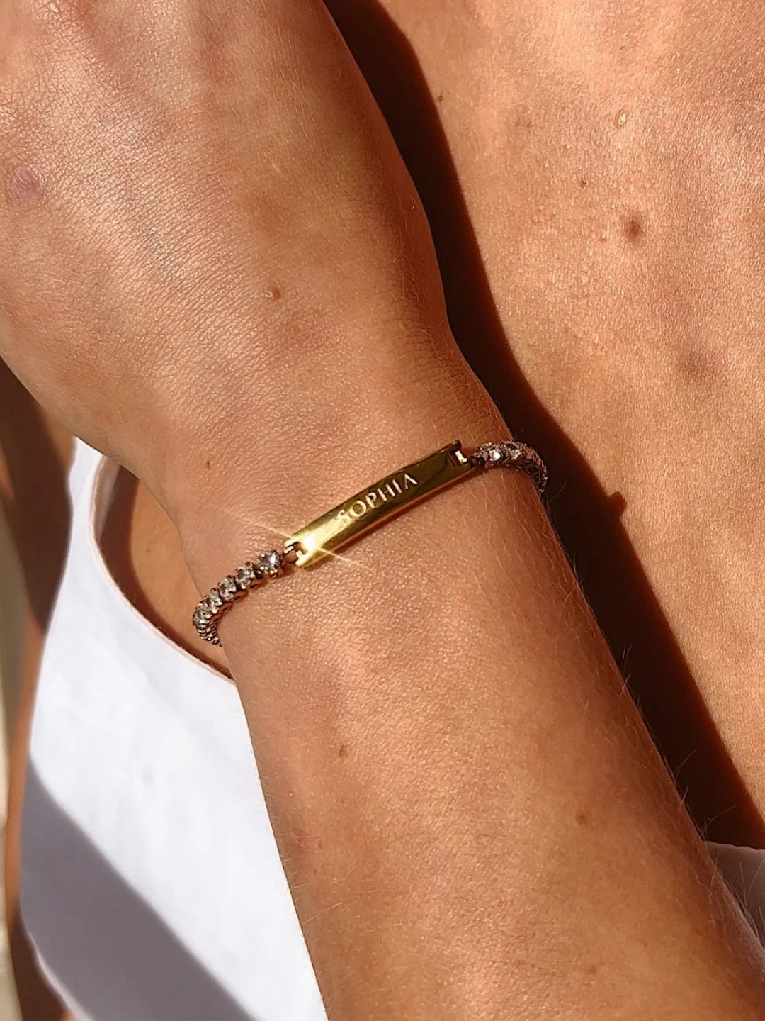 Engraved Tennis Bracelet